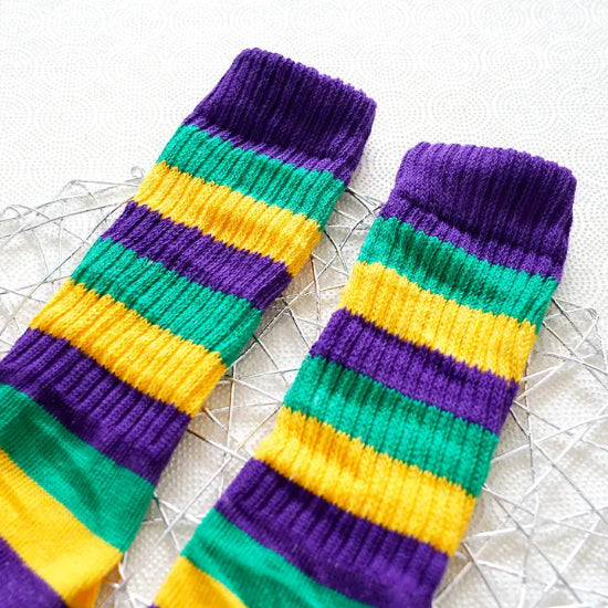 2POPS Mardi Gras Slouchy/Boot Socks